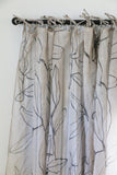 Leaf Sketch on Natural Linen Curtain