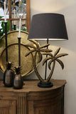 Caribbean Double Palm Lamp Brass & Black