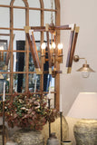 Amalfi Hanging Light in Wood with Brass Iron Details
