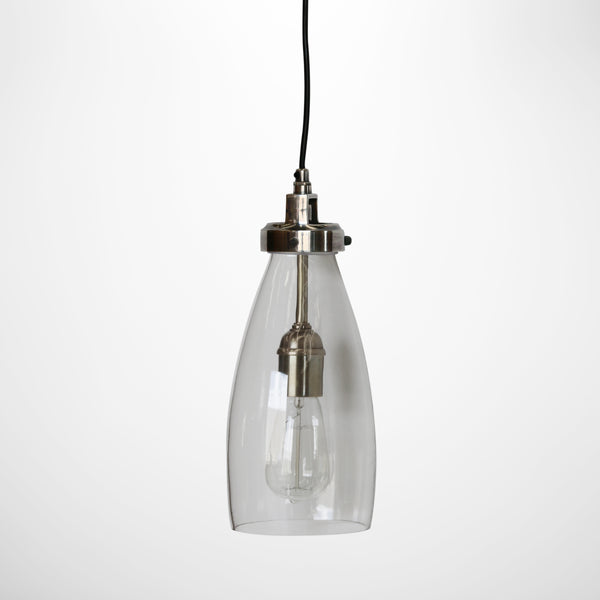 Lucci Handblown Glass & Silver Pendant Light