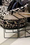 Square Nesting Metal Tables with Brass Finish Tops