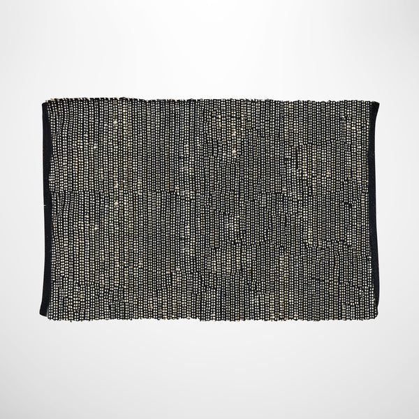 Black & Natural Jute & Cotton Stripe Doormat