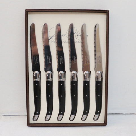 Laguiole Black Table Knives Set of 6