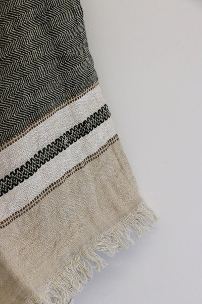 Libeco Belgian Linen Hand Towel / Fouta in Beeswax Stripe