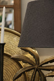 Caribbean Double Palm Lamp Brass & Black