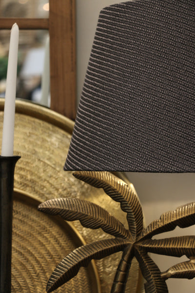 Caribbean Double Palm Lamp Brass & Black