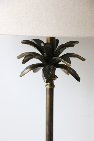 Caribbean Brass Finish Palm Lamp