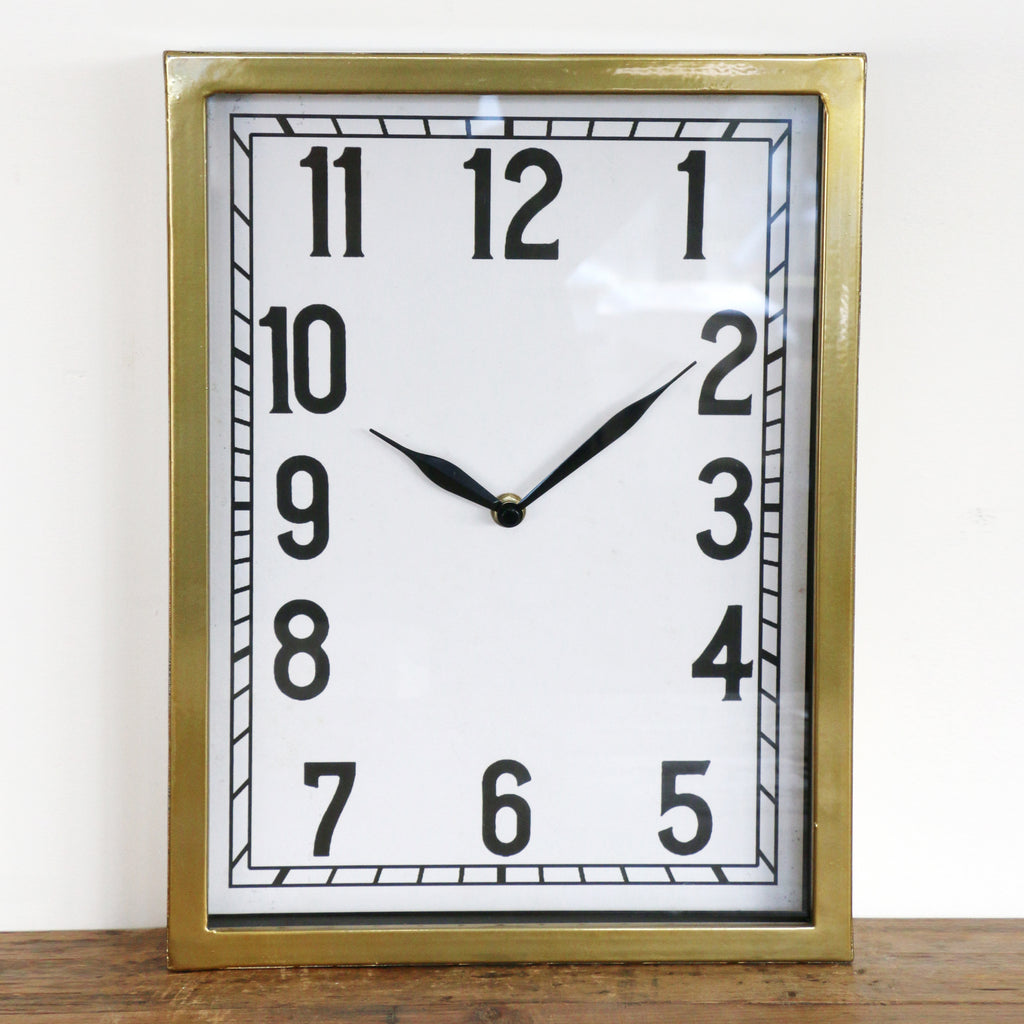 Old Gold Rectangular Wall Clock | Leopold Hall