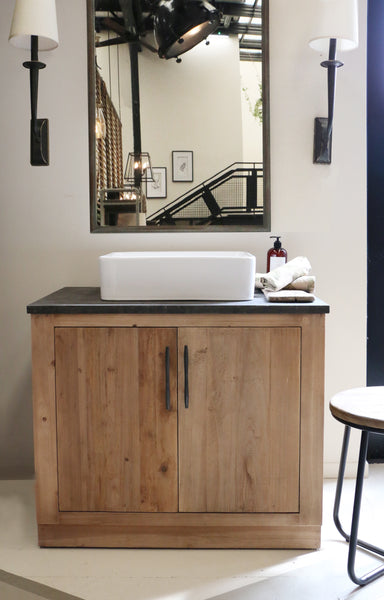 Bathroom Vanity with Bluestone Top and Ceramic Basin