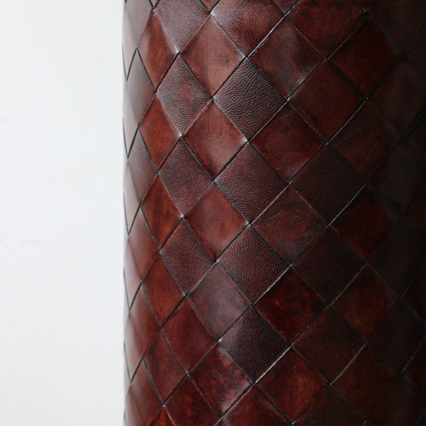 Sussex Dark Brown  Woven Leather Lamp