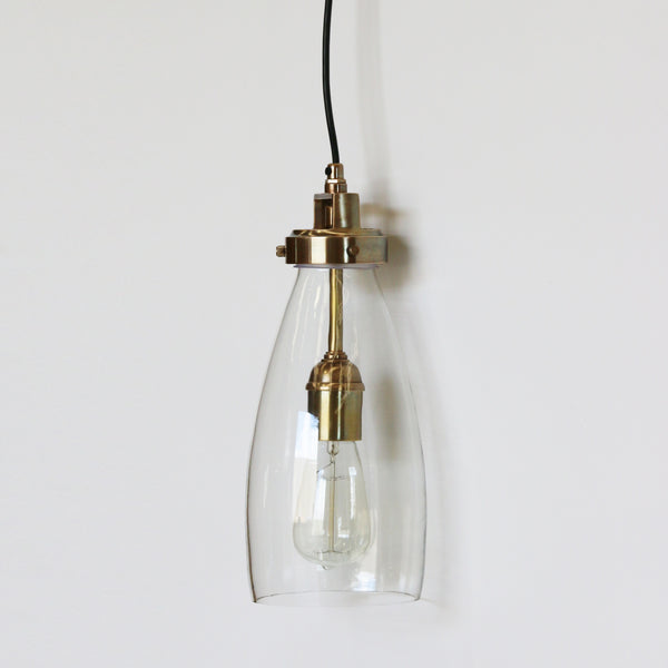 Lucci Handblown Glass & Brass Pendant Light