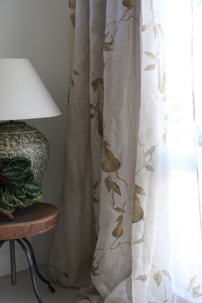 Linen Branche de Poire Curtain