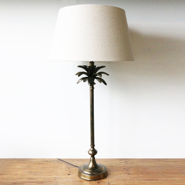Caribbean Brass Finish Palm Lamp