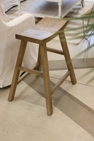 Scandi Elm Bar Stool Natural Ash Walnut