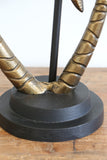 Caribbean Double Palm Lamp Brass & Black