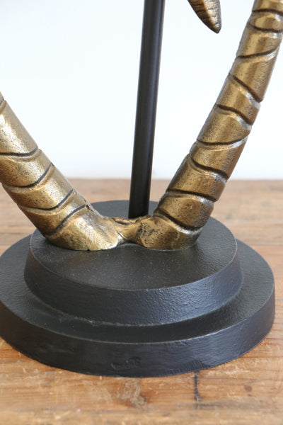 Caribbean Double Palm Lamp Brass & Black