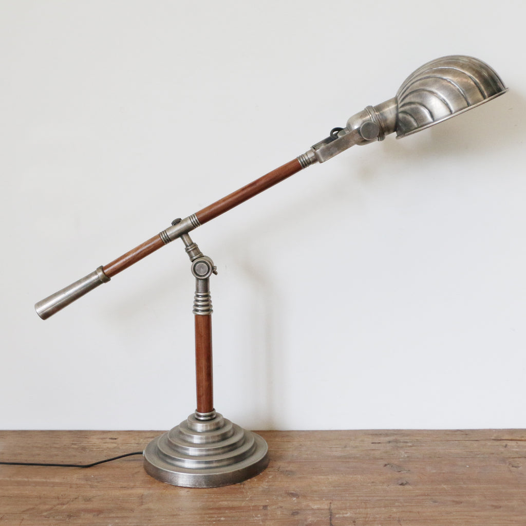 Antique Silver Adjustable Desk Lamp Leopold Hall