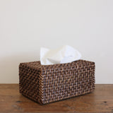 Bermuda Tissue Box Walnut Rattan