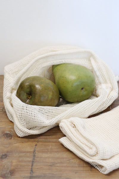 Set of Three Organic Produce Bags in Swallow Print