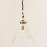 Vitrene Medium Brass Glass Hanging Light