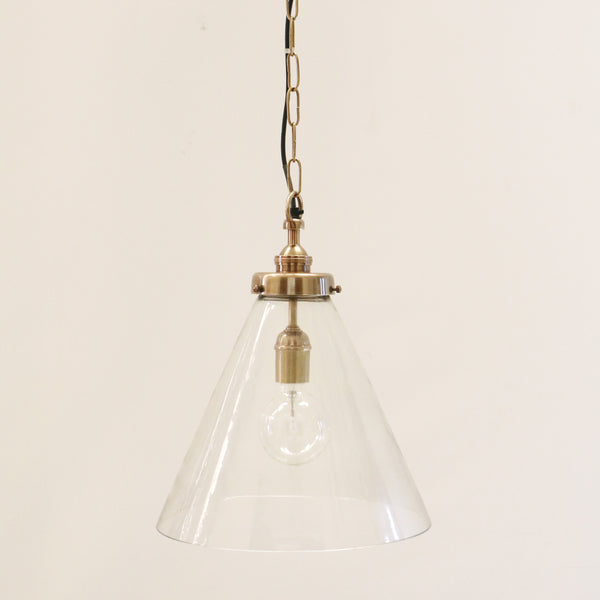 Vitrene Medium Brass Glass Hanging Light