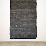 Black & White Jute & Cotton Stripe Rug