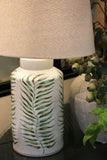 Palm Leaf Ceramic Crackled Lamp Base