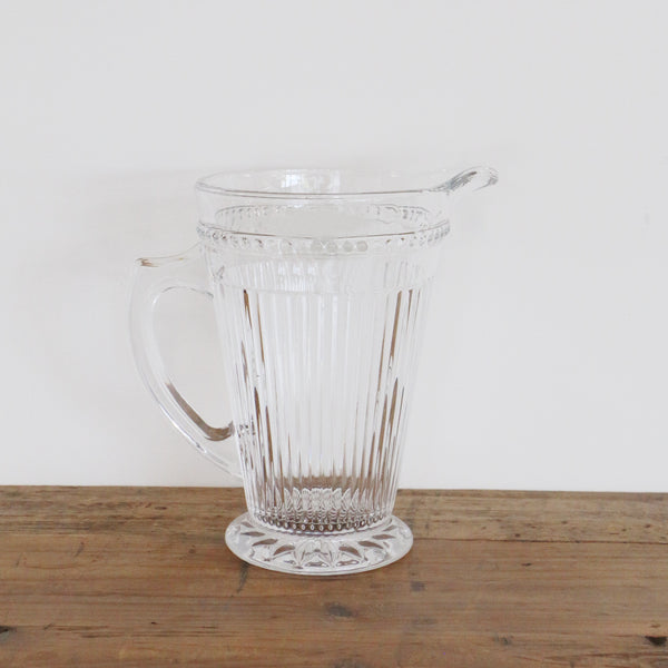 Vintage Look Ribbed Glass Jug