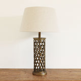 Honeycomb Lampbase Antique Brass Finish