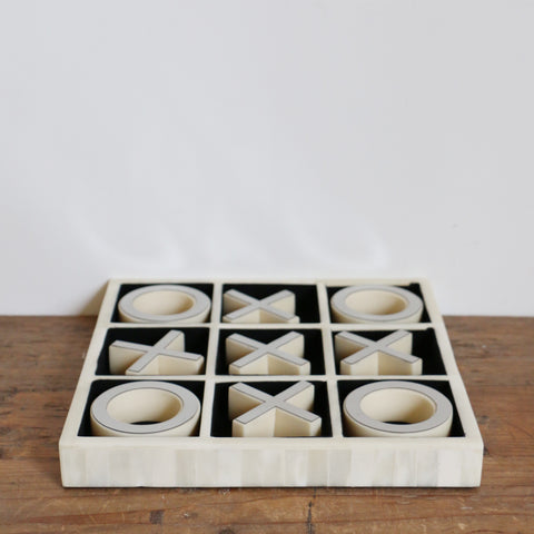 White Noughts & Crosses Set in Bone & Resin