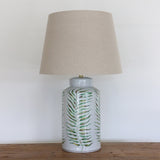 Palm Leaf Ceramic Crackled Lamp Base