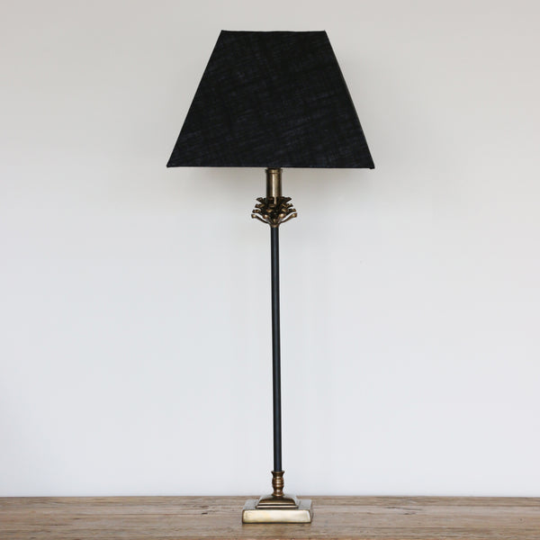 Pinecone Lamp in Antique Brass & Black Finish