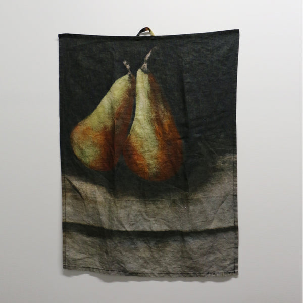 Raphael Vintaged Linen Tea Towel - Deux Poire