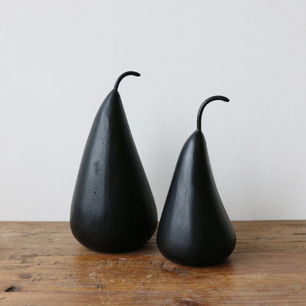 Medium Marble Decorative Pear in Black