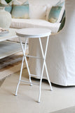 Petite Metal Occasional Table in White