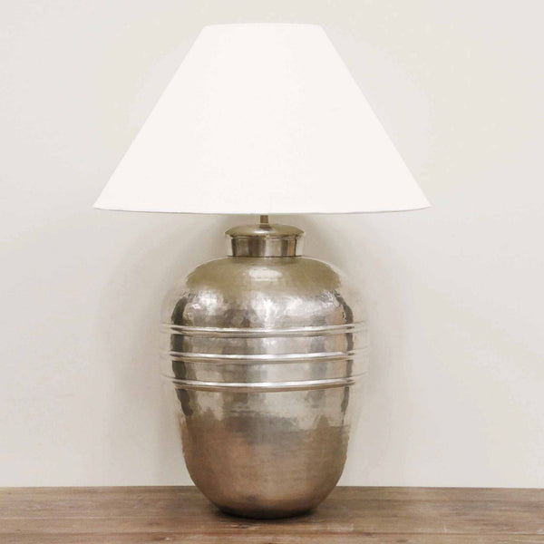 Chelsea Ridged Lamp in Antique Silver Finish