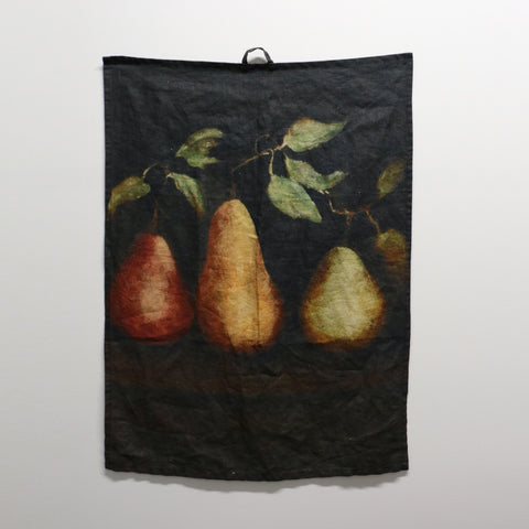 Raphael Vintaged Linen Tea Towel - Trois Poire