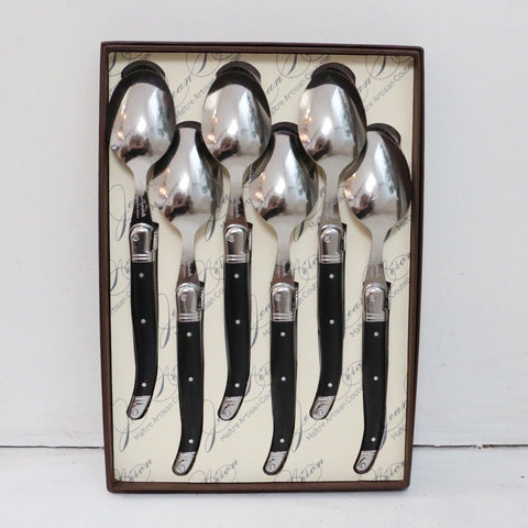 Laguiole Black Dessert Spoons Set of 6