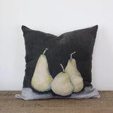 Noire Pear Linen Cushion Cover