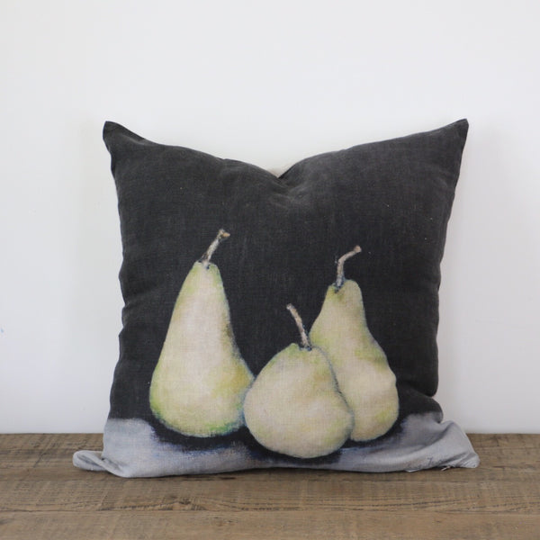 Noire Pear Linen Cushion Cover