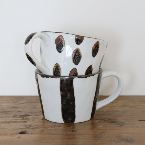 Zanzibar Mugs in Spots and Stripes
