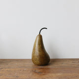 Medium Marble Decorative Pear in Golden Brown