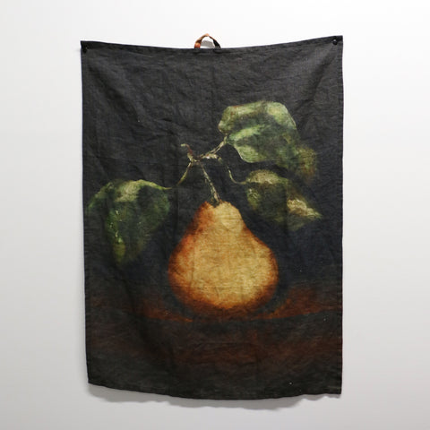 Raphael Vintaged Linen Tea Towel  - Une Poire