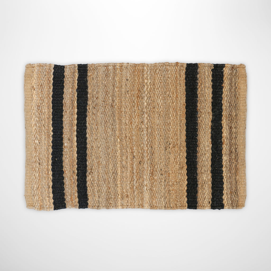 Jute Doormat in Natural with Black Stripe Leopold Hall