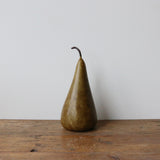 Large Marble Decorative Pear in Golden Brown