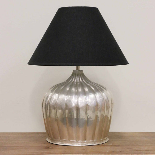 Saffron Brass Urn Lamp in Antique Silver Finish