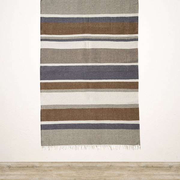Earthy Stripes Wool & Cotton Rug