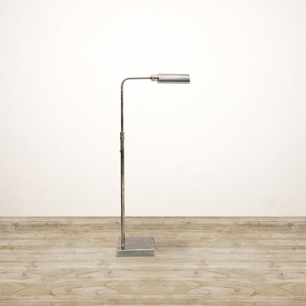 Apartmento Adjustable Brass Floor Lamp in Pewter Finish