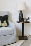 Round Side Table in Antiqued Brass Finish