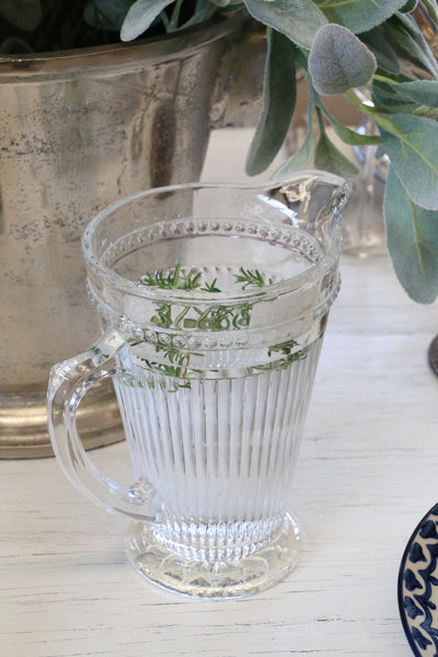 Vintage Look Ribbed Glass Jug